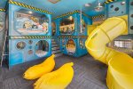 This will surely be the favorite room of the home with 4 full beds, spiral slide, connect tubes, play areas and secret passages
